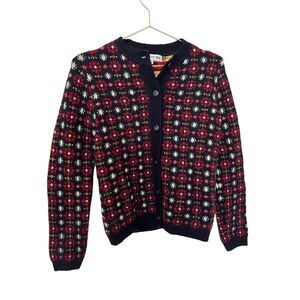 Uniqlo Ines de la Fressange Women's Jacquard Wool Alpaca Double Knit Cardigan XS
